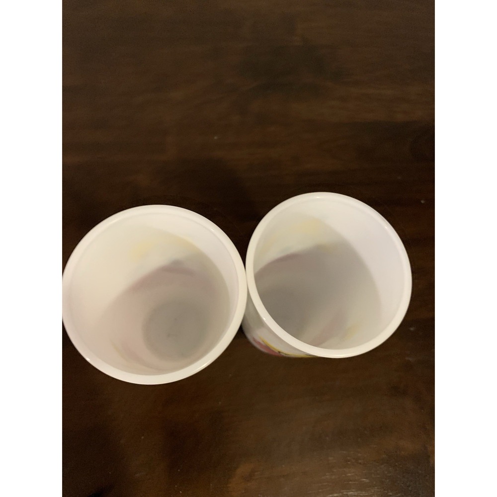 1950's Hazel Atlas Milk Glass Clown Face Tumbler Cup Glass Set of 2 Circus VTG - Picture 3 of 4